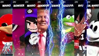 U. Knuckles vs Barney vs SMG3 vs Trump vs Picales Cage vs Kermizuya vs Drip Goku vs Mickey