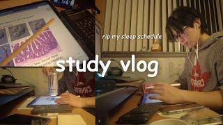 uni study vlog  pulling an all nighter productive late night studying