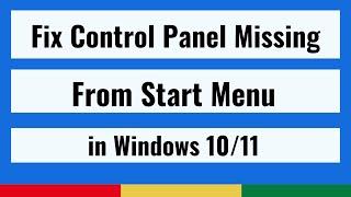 Control Panel Missing From Start Menu Windows 10  Pin Control Panel to Start Menu on Windows 10