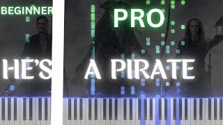 Hes a Pirate Piano Tutorial  5 Level  Pirates of the Caribbean Main Theme by Hans Zimmer