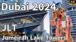 Dubai JLT  Jumeirah Lake Towers Vibrant Lakeside Promenade  4K  Walking Tour