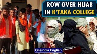 Karnataka Students wear saffron scarves to protest Hijab  Oneindia News