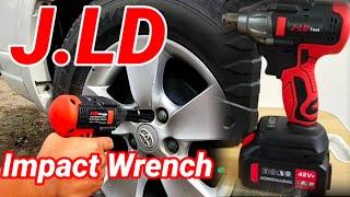 Review Uji Kekuatan Impact Wrench JLD Cordless Baterai 48V  JLD Tools Merah  JV88 330 NM 350 NM