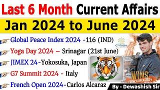 Last 6 Months Current Affairs 2024  January 2024 To June 2024  Most Important Current Affairs 2024