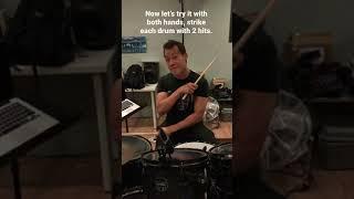 How to play quick single strokes around the drum set. #shorts #drumlessons #drums #vaterdrumsticks