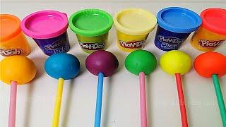 العاب صلصال و طين اصطناعي للاطفال  العاب عجينة الصلصال بالألوان   Learn Colors Play Doh Lollipops