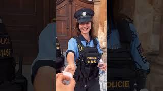 Policewoman surprised by instant photo #photography #police