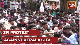 SFI Launches Protest Against Kerala Governors Unlawful Intervention In Universities