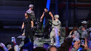 The Shield arrive in a tank Tribute to the Troops 2013