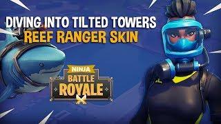 Diving Into Tilted Towers With New Reef Ranger Skin - Fortnite Battle Royale Gameplay - Ninja