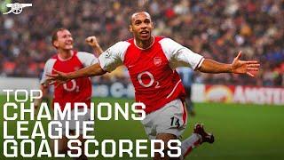 Top 10 Arsenal Champions League goalscorers  Henry Van Persie Walcott & more  UCL