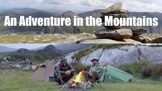 A North Wales Adventure.  Hiking and Scrambling in the Carneddau Mountains. Camping by a Stream.
