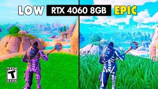 Fortnite RTX 4060 8GB + R5 7600X All Settings 1080p