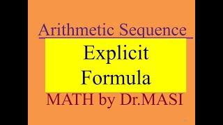 How to Write Explicit Formula General Formula in Arithmetic Sequence