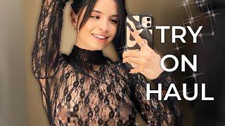 4K Exploring Transparent Clothes with Karina  See-through Try on Haul 2024