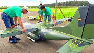 XXXL HUGE RC TRANSALL C-160 SCALE AIRPLANE WITH TUG DEMONSTRATION FLIGHT