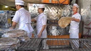 How to make Taftoun bread in Iran? baking iranian Taftoun bread