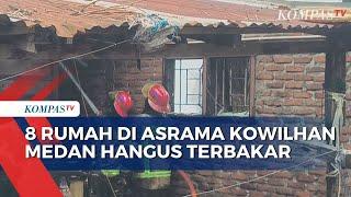 Kebakaran 8 Rumah di Asrama Kowilhan Medan 11 Unit Mobil Damkar Diterjunkan ke Lokasi