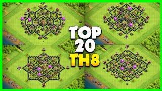 New Best Th8 base link WarFarming Base Top20 With Link in Clash of Clans - best base th 8 defense