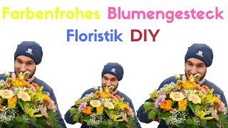 Blumengesteck selber machen - Buntes Blumengesteck für den Winter - Floristik Anleitung