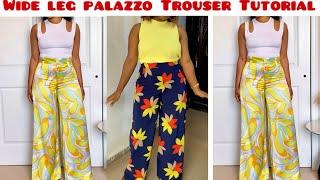 How to Cut and sew a Wide Leg Palazzo Trouser with side pockets