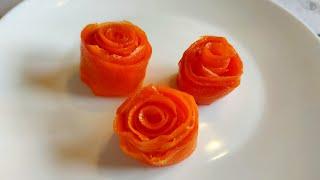 How to make Carrot Roses decor for cakes and desserts