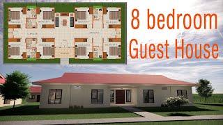 Guest House 8 Bedroom  3D Animation House Design