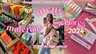 MEU MATERIAL ESCOLAR DE 2024   comprando & mostrando TUDO