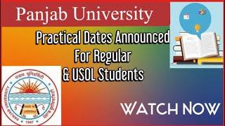 #Panjab University Chandigarh# Practical exam dates announced for Regular and USOL students#