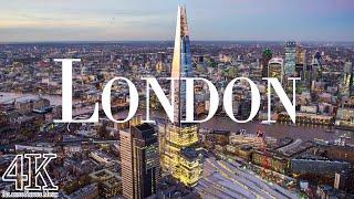 London 4K drone view • Stunning footage aerial view of London  Relaxation film with calming music