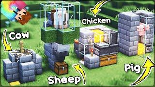 ALL 4 *EASY* Animal Farms Cow Pig Sheep & Chicken - Minecraft 1.17