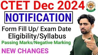 CTET Dec 2024 Notification  CTET Form Fill Up 2024  Eligibility  New Changes  Syllabus  CTET