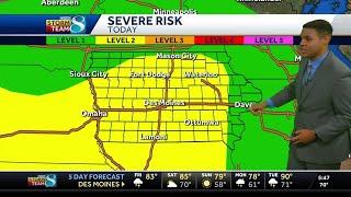 Iowa weather Widespread showers storms early with risk of severe storms this afternoon