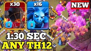 TH12 New Rocket Balloon Attack Strategy For 3 Stars Army Link In Description - Clash of Clans