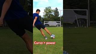 Curveball with Power shoot football technique on slow motion footage #skony7 #football  #curveball