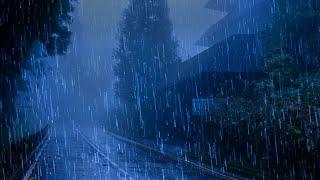 99% Instantly Fall Asleep in 3 Minutes with Heavy Rain & Powerful Thunderstorm at Night - ASMR Rain