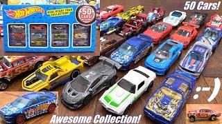 Toy Review Kids Toy Cars 50 Hot Wheels Diecast Cars Collection Set Unboxing & Playtime