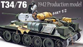 T3476 1942 Production model - Part 1 - 135 Tamiya  - Tank Model -  model building 