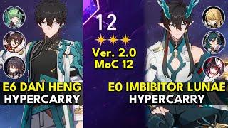 E6 Dan Heng Hyper & E0 Imbibitor Lunae Hyper  Memory of Chaos Floor 12 3 Stars  Honkai Star Rail