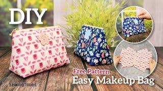 DIY Easy Makeup Bag  Cosmetic Pouch Sewing Pattern & Tutorial sewingtimes