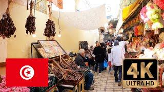 【4K Walk in Tunisia】Walking in the old city local market in Sousse  チュニジア、スースの市場散歩