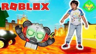RYAN PLAYS FLOOR IS LAVA on ROBLOX against ROBO COMBO  Lets Play