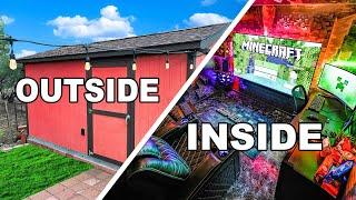 I Turned a Boring Shed into an EPIC Minecraft Gaming Cave