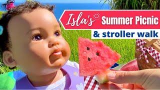 Baby Isla Stroller Walk And Picnic With Watermelon & Slip N Slide