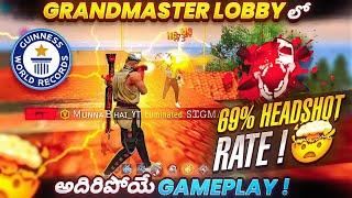 Grandmaster Lobby 27 kills 69% Headshot Rate- Free Fire Telugu - Munna Bhai Gaming