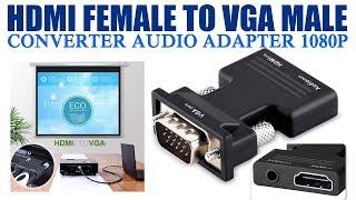 HDMI Female To VGA Male Converter Adapter 1080P Stereo Audio Output Lead