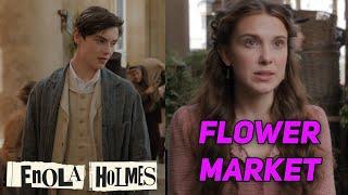 Flower Market Scene Enola & Tewkesbury  Enola Holmes 1080p