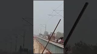 Dangerous job Rail truckout over girder bridgeIndian Railways