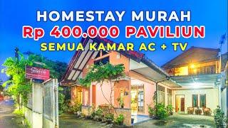 Homestay murah hanya 400.000 unit paviliun. Semua kamarnya dilengkapi AC dan TV