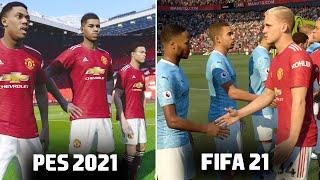  PES 2021 vs FIFA 21 - GAMEPLAY COMPARISON Graphics Penalties Free Kicks Celebrations